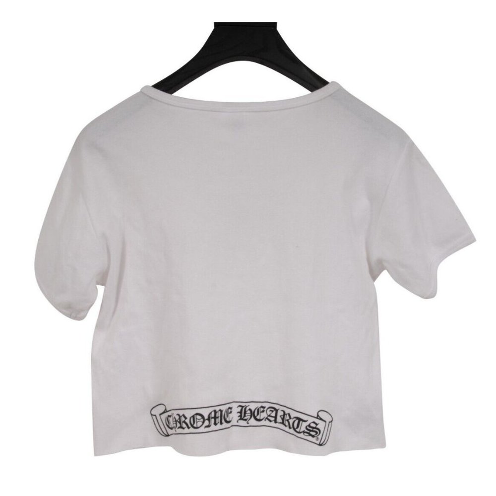 Chrome Hearts Women Crop Top Large White Deadly Doll Jesse Jo Baby Logo T Shirt